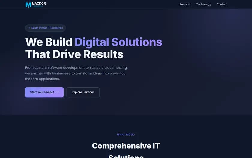 Mackor IT Solutions website screenshot