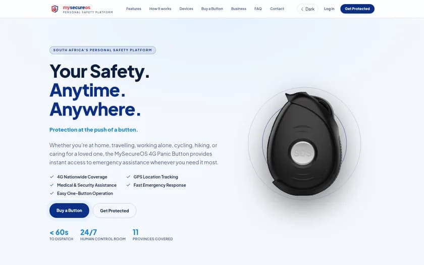 MySecureOS website screenshot