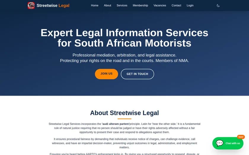 Streetwise Legal Pro website screenshot